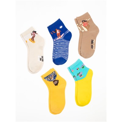 Носки женские KAFTAN Good vibes, набор 5 пар, размер 35-38