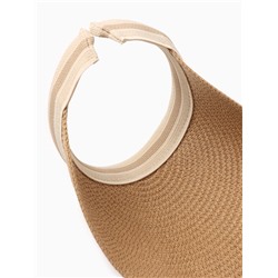 Козырек женский плетёный MINAKU, коричневый, размер 56-58