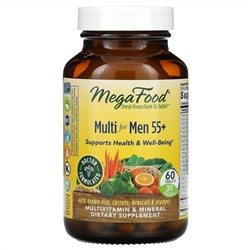 MegaFood, Multi for Men 55+, мультивитамины для мужчин старше 55 лет, 60 таблеток