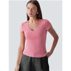 Футболка из плотного трикотажа с плетением риб 1*1