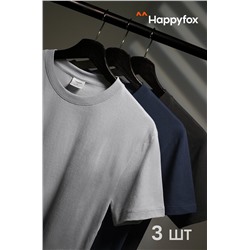 Мужская базовая футболка из хлопка 3 шт. Happyfox