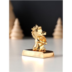 Фигурка «Лошадка с монеткой на подставке и с пожеланием: Счастья», 4×2.3×5 см