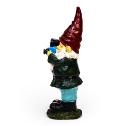 Садовая фигура из полистоуна «Гном фотограф», 10×10×27 см