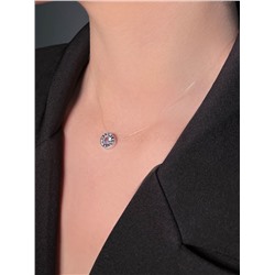 Колье из серебра с фианитами родированное (на леске) Л40221р