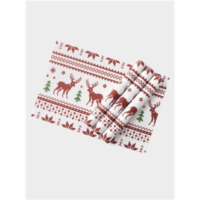 Салфетки сервировочные на стол Доляна «Новый Год», 4 шт., 45×30 см, белые