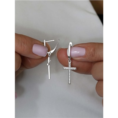 Кольцо из серебра с фианитами родированное 925 пробы 10-0021