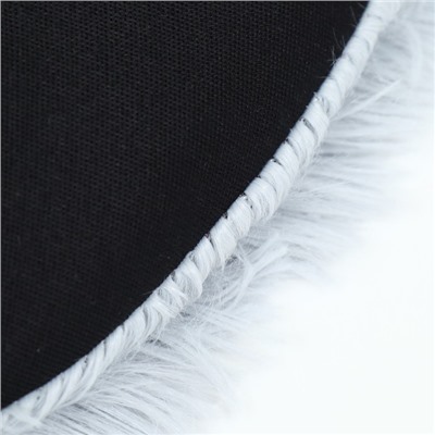 Лежанка для животных, с подушкой, мех, сатин, периотек, 40×40×16 см, серая