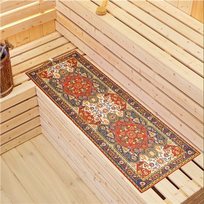 Коврик - лежак для бани и сауны с принтом «Ретро 2», 150×50 см