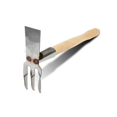 Мотыжка комбинированная, длина 39 см, 3 зубца, нержавеющая сталь
