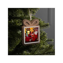 Подвеска световая «Белочка с подарками», 11×9 см, от батареек LR41×3, свечение тёплое белое