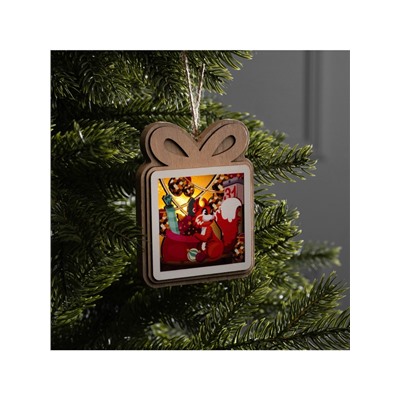 Подвеска световая «Белочка с подарками», 11×9 см, от батареек LR41×3, свечение тёплое белое