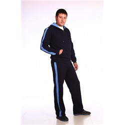 Костюм спортивный трикотажный Широкий Лампас синий распродажа