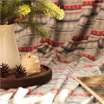 Плед новогодний Экономь и Я «Новогодний узор» 150×130 см, пл.160 г/м², 100% п/э