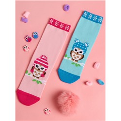 Omsa Носки OMSA kids   Calzino 21P64 плюш по стопе (совы)