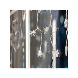 Гирлянда «Бахрома» 1.8×0.5 м с насадками «Снежинки», IP20, прозрачная нить, 48 LED, свечение мульти (RG/RB), мигание, 220 В