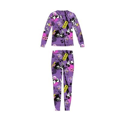 Термокомплект трикот. для девочек: фуфайка (футболка) с длин. рук, брюки