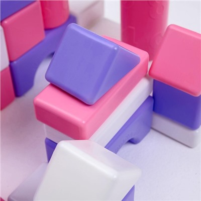 Кубики детские, пластиковые, цветные, 36 штук, 6 × 6 см, цвет розовый