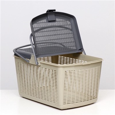 Корзина, 47×36×27.5 см, пластик, серая