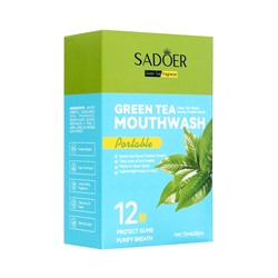 Ополаскиватель для полости рта в стиках со вкусом зеленого чая, 20 шт. по 10 мл