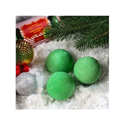 Новогодний подарочный набор косметики SB BEAUTY, бомбочки для ванны «Красная конфета», зелёный, 3×100 г