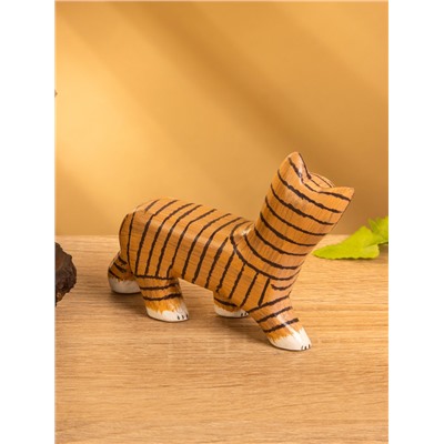 Сувенир «Полосатая кошка», 11×3×9 см, дерево, МИКС