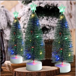 Елка настольная 25см желтое свечение