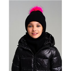 Комплект трикотажный для девочек: шапка, снуд