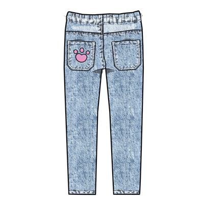 Брюки текстильные джинсовые для девочек