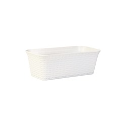 Ящик балконный для цветов «Ротанг», 13 л, 43×20×14.5 см, пластиковый, белый