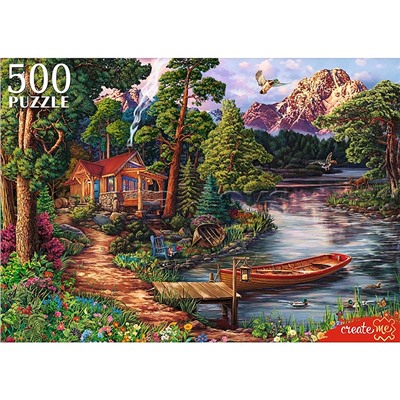 Пазлы 500 "Домик у реки"