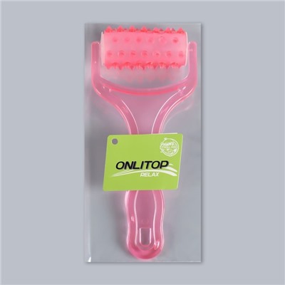 Массажёр - роллер, с шипами, 19×9×3.5 см, универсальный, МИКС