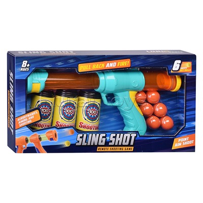 Пистолет "Sling shot" с шариками и мишенью, в коробке