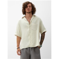 Рубашка мужская с коротким рукавом MIST, размер 52, молочная