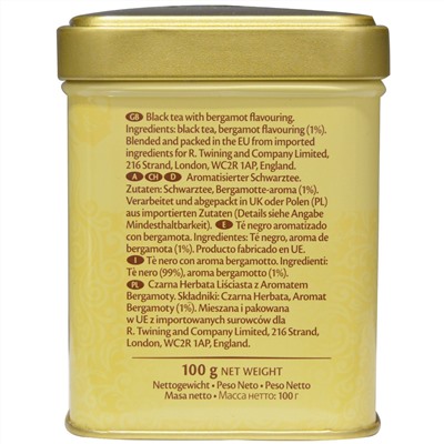 Twinings, Earl Grey, листовой чай, 100 г (3,53 унции)