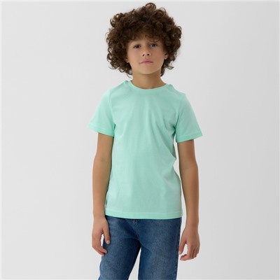 Футболка детская MINAKU: Basic Line, рост 128 см, бирюзовая