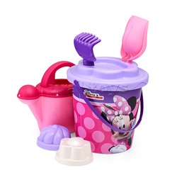 Набор Disney «Минни» №12: ведро с наклейкой, ситечко "Солнышко", лопатка №5, грабельки №5, 2 формочки, лейка №10
