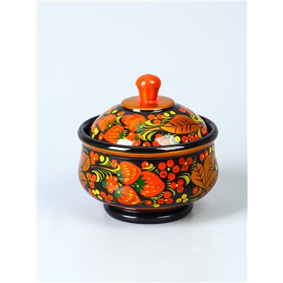 УЦЕНКА Сахарница «Ягодка», большая, 400 мл, 13×15 см, хохлома