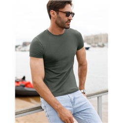 Футболка slim fit  из премиального хлопка с эффектом меланж