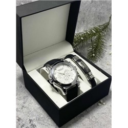 Подарочный набор для мужчины часы и браслет + коробка #22862674