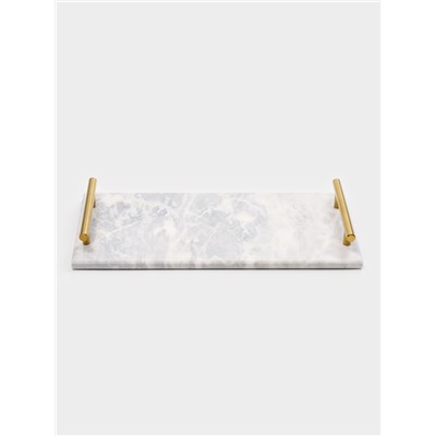 Поднос Magistro Marble, мрамор, 38.2×18.2 см, белый