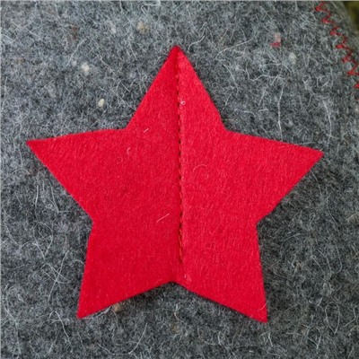 Шапка для бани и сауны «Будёновка», полиэфир, шерсть, серая