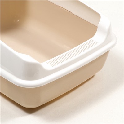 Лоток для кошек без сетки 50.5×39×23 см, бежевый
