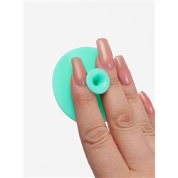 Щётка для умывания «Круг», силиконовая, на присоске, d=5.5 см, бирюзовая