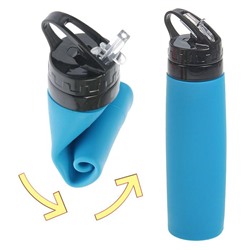 Бутылка для воды «Сайли», 450 мл (корпус из силикона), цвет МИКС