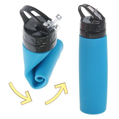 Бутылка для воды «Сайли», 450 мл (корпус из силикона), цвет МИКС