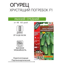 Семена Огурец "Хрустящий погребок F1", 10 шт.