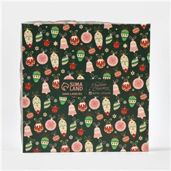 Коробка для кондитерских изделий с пластиковой крышкой «С Новым годом», 13×13×3 см