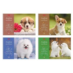 Альбом для рисования 40л на спирали "Doggie-Щенки" перфорация на отрыв (067478) Хатбер
