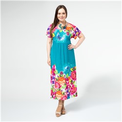 Платье, трикотаж, бирюзовый