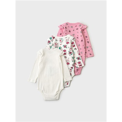 Боди детское трикотажное для девочек, 3 шт в комплекте